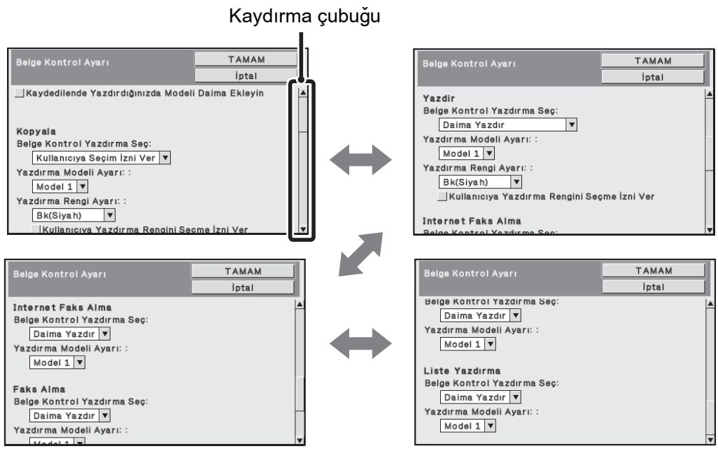 SHARP MX-FR12U - Belge kontrol ayarları ekranı - 1