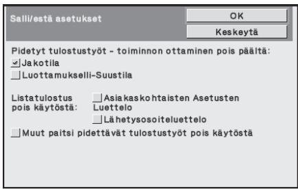 SHARP MX-FR12U - ■ Pidetyt tulostustyöt - toiminnon ottaminen pois päältä - 1