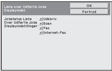 SHARP MX-FR12U - Liste over Udførte Jobs Displayindst. - 1