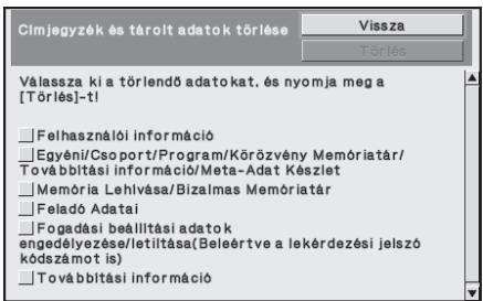 SHARP MX-FR12U - ■ Címjegyzék és tárolt adatok törlése - 1