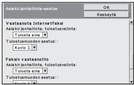 SHARP MX-FR12U - ■ Internet-faksin vastaanotto/ Faksin vastaanotto/Luettelon tulostus –tiloihin liittyvät asetukset. - 1