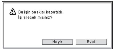 Bu işin baskısı kapatıldı. İşli silecek misiniz? Hayir Evet