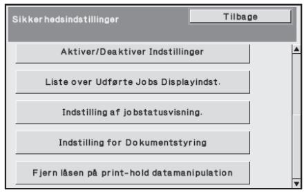 SHARP MX-FR12U - Systemindstillinger for sikkerhed - 2
