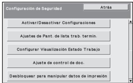 SHARP MX-FR12U - Configuraciones del sistema de seguridad - 2