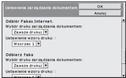 SHARP MX-FR12U - ■ Ustawienia związane z trybami Odbiór Faksu Internet./Odbierz faks/Druk listy - 1