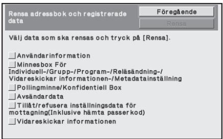 SHARP MX-FR12U - ■ Rensa adressbok och registrerade data - 1