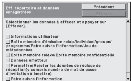 SHARP MX-FR12U - ■ Eff. répertoire et données enregistrées - 1