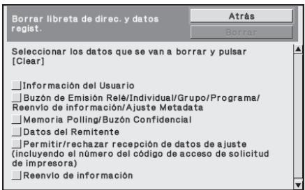 SHARP MX-FR12U - ■ Borrar libreta de direc. y datos regist. - 1
