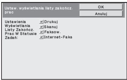 SHARP MX-FR12U - Ustaw. wyświetlania listy zakończ. prac - 1