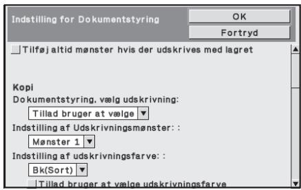 SHARP MX-FR12U - ■ Indstillinger vedrørende funktionerne Kopi/Udskrift - 1
