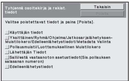 SHARP MX-FR12U - ■ Tyhjennä osoitekirja ja rekist. tiedot - 1