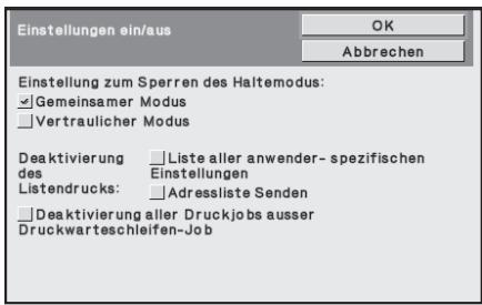 SHARP MX-FR12U - ■ Einstellung zum Sperren des Haltemodus - 1