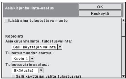 SHARP MX-FR12U - ■ Kopointi/Tulostus-toimintoihin liittyvät asetukset - 1