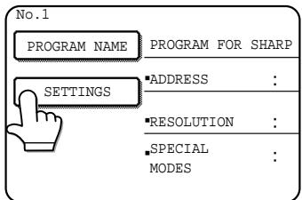 No.1 PROGRAM NAME PROGRAM FOR SHARP SETTINGS ADDRESS : RESOLUTION : SPECIAL MODES :