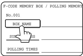 F-CODE MEMORY BOX / POLLING MEMORY No.001 BOX NAME SUB STS POLLING TIMES