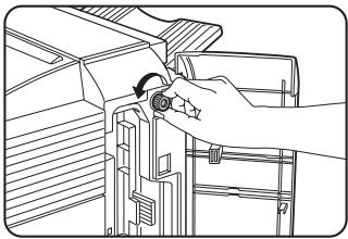 SHARP DM-3551 - Turn the roller rotating knob in the direction of the arrow to remove the misfed paper. - 1
