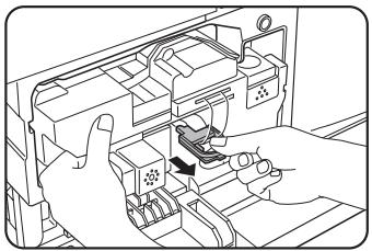 SHARP DM-3551 - Gently remove the sealing tape from the cartridge. - 1