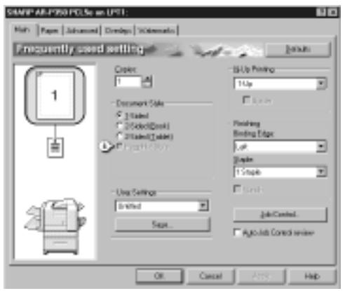 DAWP-AS-PT50.POLSe an UPT High Page Advanced Overprint Overprint Frequently used setting Orders 1 Document Style 2 Sladed 3 Slidded(Blank) 4 Slidded(Blank) Use Settings Branded Sign Up Printing Up Finishing Binding Edge Up Curve 1 Shape Brack Job Control... Auto Jobs Control Review OK Cancel Apply Help