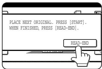 PLACE NEXT ORIGINAL. PRESS [START]. WHEN FINISHED, PRESS [READ-END]. READ-END