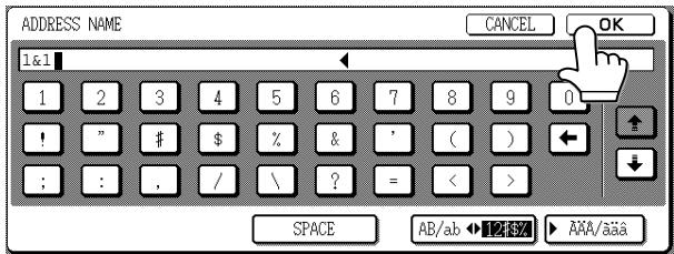 ADDRESS NAME 1&1 CANCEL OK 1 2 3 4 5 6 7 8 9 0 ! " # $ % & ' ( ) ; : , / \ ? = < > SPACE AB/ab ↔ 12.5% AAA/aaa