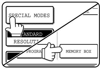 SHARP DM-3551 - In fax mode, touch the SPECIAL MODES key and then touch the MEMORY BOX key. - 1
