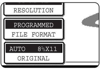 RESOLUTION PROGRAMMED FILE FORMAT AUTO 8½X11 ORIGINAL