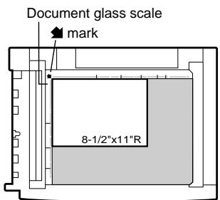 Document glass scale mark 8-1/2"x11"R