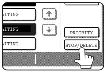 WAITING WAITING WAITING PRIORITY STOP/DELETE