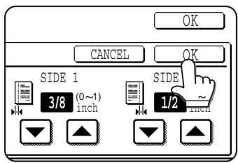 OK CANCEL SIDE 1 3/8 (0~1) inch SIDE 1/2 inch