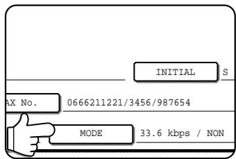 INITIAL S AX No. 0666211221/3456/987654 MODE 33.6 kbps / NON