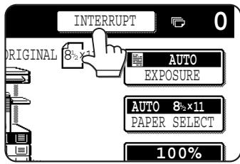 INTERRUPT ORIGINAL 8½×1 AUTO EXPOSURE AUTO 8½×11 PAPER SELECT 100%