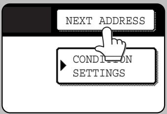 NEXT ADDRESS CONDITION ON SETTINGS