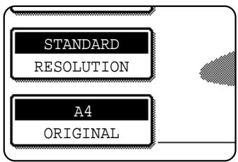 SHARP DM-3551 - The selected size appears in the top half of the ORIGINAL key. - 1