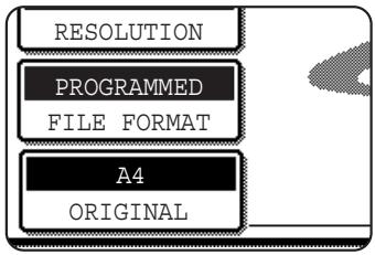 SHARP DM-3551 - The selected size appears in the top half of the ORIGINAL key. - 1