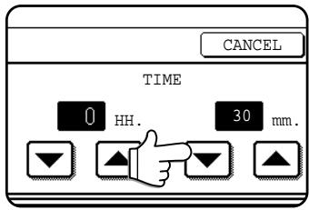 CANCEL TIME 0 HH. 30 mm.