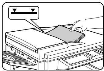 Diagram showing a hand pressing down a document on a printer, with a directional arrow and text labels indicating file orientation.