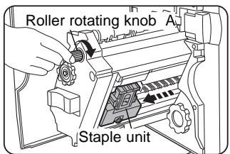 Roller rotating knob A Staple unit