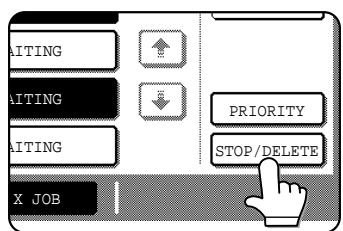 WAITING WAITING WAITING PRIORITY STOP/DELETE X JOB