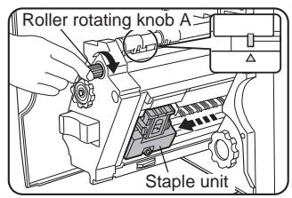 Roller rotating knob A Staple unit