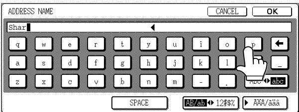 ADDRESS NAME Shar CANCEL OK q w e r t y u i o p ← a s d f g h j k l _ z x c v b n m - . abc abc SPACE AB/ab 12% RAA/aaa