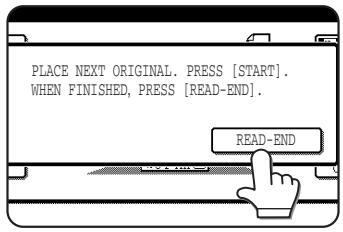 PLACE NEXT ORIGINAL. PRESS [START]. WHEN FINISHED, PRESS [READ-END]. READ-END