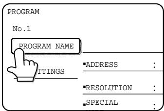 PROGRAM No.1 PROGRAM NAME ATTINGS ADDRESS : RESOLUTION : SPECIAL :