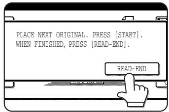 PLACE NEXT ORIGINAL. PRESS [START]. WHEN FINISHED, PRESS [READ-END]. READ-END