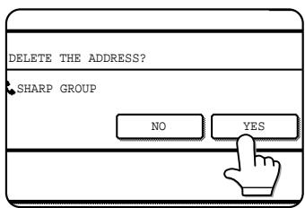 DELETE THE ADDRESS? SHARP GROUP NO YES