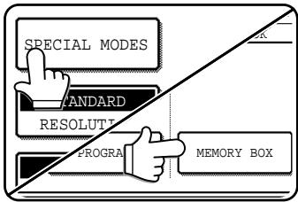 SHARP DM-3551 - Touch the SPECIAL MODES key in fax mode and then touch the MEMORY BOX key. - 1