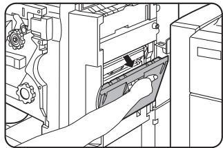 SHARP DM-3551 - If saddle stitch was selected, open the saddle stitch section cover. - 1