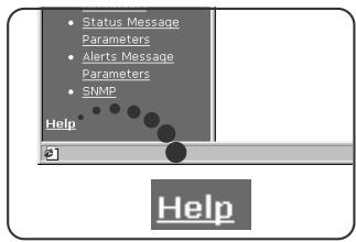 Status Message Parameters Alerts Message Parameters SNMP Help Help