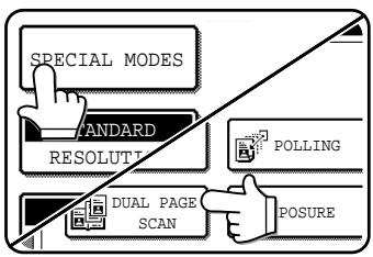 SHARP DM-3551 - Touch the SPECIAL MODES key in fax mode and then touch DUAL PAGE SCAN. - 1