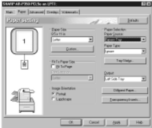 SANSIPAR/P250 PLC in LPT1 Name: Paper Advanced Controls Unknown Paper Setting Paper Size Size X1 in Letter Custom... Paper Selection Paper Source: Screen Type Paper Tape Gross Tray/Edge... Fill To Paper Size On To Page Printed Image Orientation Printout Lock Print Output Left Side Top Diffuse Format... Transparent Brushes... OK Cancel Apply Help