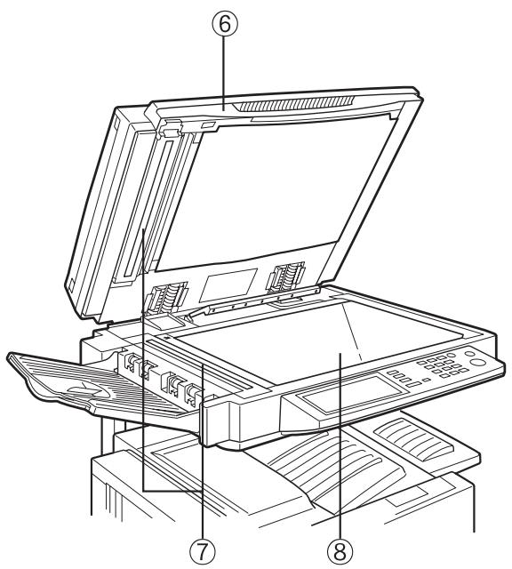 Technical diagram of an open file printer with numbered parts labeled 6, 7, and 8